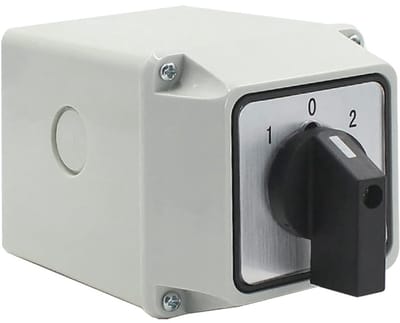 Allecto - Universele wisselschakelaar - Waterdicht - Robuuste behuizing - 3 standen - 25 A - 380 V - Geschikt voor motorstart - Kunststof