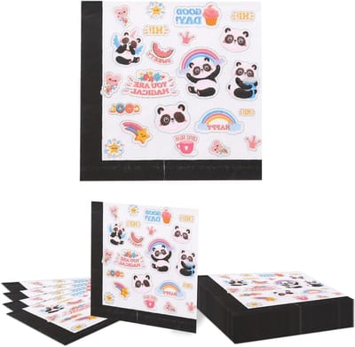 20 Stuks Panda Servetten voor Kinderen, Perfect voor Verjaardagsfeesten en Babyshowers, Panda Tafeldecoratie en Feestaccessoires
