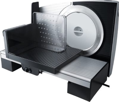 Steba AS200 Snijmachine - Solinger RVS 2-in 1 mes geschikt voor ham en kaas met Ø 170 mm - 110 Watt - Inox/Zwart