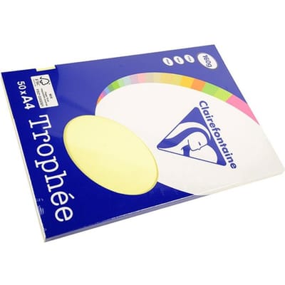 Clairefontaine Trophée - geel - Kopieerpapier- A4 160 gram - 50 vellen‎‎