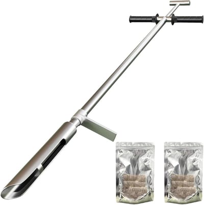 Bodemmonstersonde - Grondtester - Tuinonderhoud - Met voetpedaal - 42 inch - Zilver