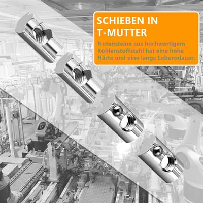 Dailygoods- Sleufmoeren 25 stuks - Aluminium - M8 - Zonne-groefmoeren - Schroefdraad - Bestand tegen oxidatie - Lengte 22mm, breedte 13mm