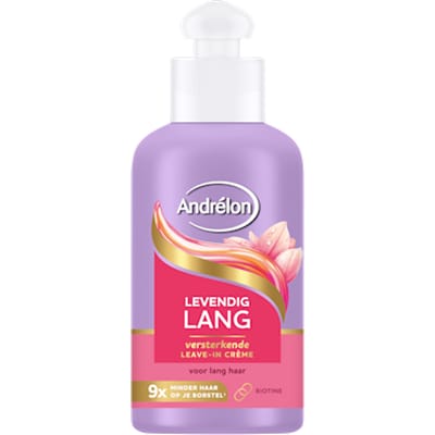 1 x Andrélon – Leave-In Crème – Levendig Lang – 200 ml - Haarkracht - Haarversterking - Haarbescherming - Biotine - Haarbreuk