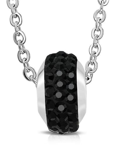 Montebello Ketting Maya Black - 316L Staal - Shamballa - 10x6mm - 45cm