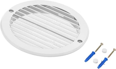 Ventilatierooster - Afsluitrooster insectenwering - Luchtstroom reguleren - Ingebouwd insectengaas - 150 mm diameter - Wit