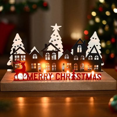 Dailygoods - Advent Kaarsenstandaard met Houten Houder - Kerstdecoratie voor Tafel