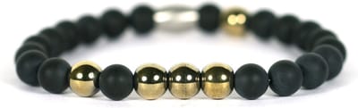 IbizaMen - pyrite kralen matte onyz 20cm