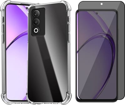 Hoesje geschikt voor Oppo A80 - Privacy Screenprotector Volledig Dekkend Glas - Shockproof Transparant