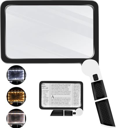 Namajunas - Vergrootglas met verlichting - 5x Vergroting - Leesloep voor Volwassenen en Ouderen - 48 leds 3 dimstanden - Loep ideaal voor lezen, boeken, werk, slechtziendheid