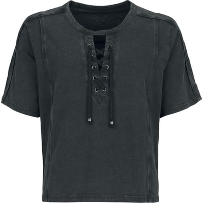 Black Premium by EMP T-shirt - Essential T-Shirt mit Schnürung - S tot XXL - voor Vrouwen - zwart
