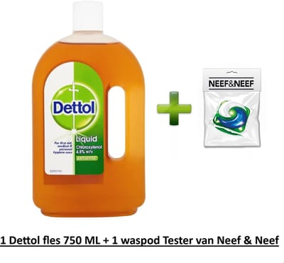 1x Dettol Allesreiniger- schoonmaakmiddel- Allesreiniger - 750 ml + Waspod testertje GRATIS erbij!!