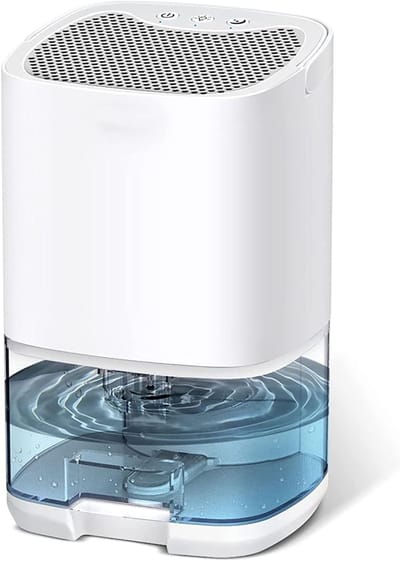 Luchtontvochtigers - Ontvochtiger, ontvochtigers voor slaapkamer, badkamer, kelders, kasten, campers, ultra stille ontvochtiger met automatisch uitschakelen, twee werkmodi en LED-licht