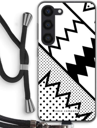 Case Company® - Hoesje met koord geschikt voor Samsung Galaxy S23 hoesje met Koord - Pop Art #5 - Telefoonhoesje met Zwart Koord - Bescherming aan alle Kanten en Over de Schermrand
