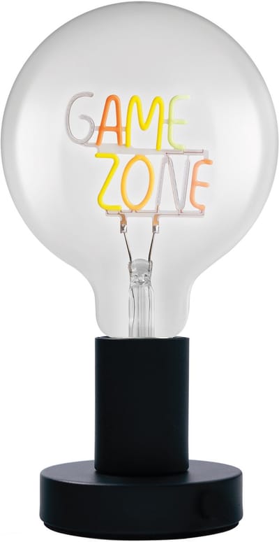 OSRAM 1906 Letter LED tafellamp Game Zone belettering, neon, 1,2W, E27, zwart, koel wit, textielkabel