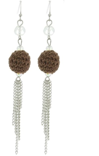 Behave - Oorhangers met bol en kettingfranje - Bohemian statement