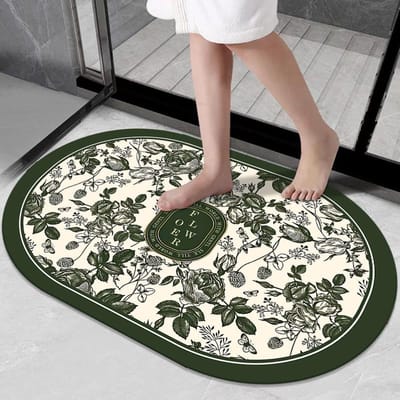 Verse Bloemen Absorberende Vloermat Zacht Diatomeeënaarde Tapijt Entree Voetmat Badkamer Toilet Antislip Mat 50 * 80cm