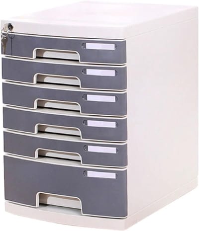 Opbergkast met Lades - Archiefkast Bureau - Documenten Organiseren - Met Slot per Lade - A4 Formaat - Grijs