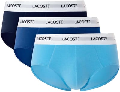 Lacoste Heren Slips Casual Briefs 3-Pack Blauw/Lichtblauw/Navy Blauw - Maat XL