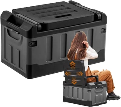 Geargalaxy Kofferbak Opbergdoos met Zitting - Opbergbox - Opbergkist - Bewaarbox - Storage Box - Camping - Outdoor Opbergbox - 60 Liter