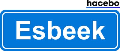 Hacebo - Plaatsnaam Sticker - 29x10 CM - Esbeek sticker - Verkeersborden sticker - grappige cadeaus - Esbeek