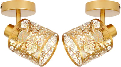 Ostaria Plafond lamp Calathea - 2x - goud - metaal - bewerkt - E27 - interieur decoratie - binnen