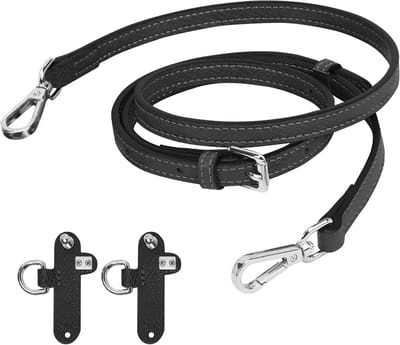 Verstelbare Schouderriem voor Dameshandtassen, 1.2 cm Mini Bag Straps met 2 Adapters, Zwart, Ideaal voor Lange Dagen en Comfortabel Draaggemak