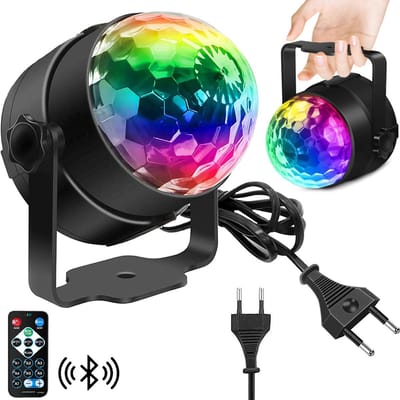 MIVRAY Discolampen - LED Mini Discobal - Sound Activated Discolamp - Feestverlichting LED - ABS+PC