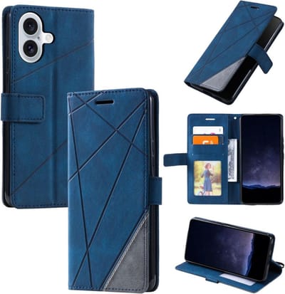 Telefoonhoesje geschikt voor Apple iPhone 16 Plus - Hoogwaardig PU Leren Hoesje - Luxe Uitstraling - Pasjeshouder – Blauw