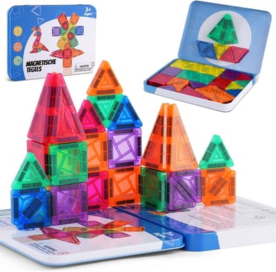 Quvo® Magnetic Tiles - Magna Tiles - Magnetische Tegels - Meerkleurig - ‎21cm x 15cm x 2 cm