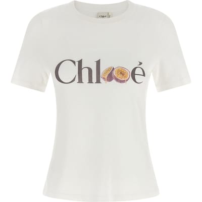 Chloé Witte Katoenen T-shirt
