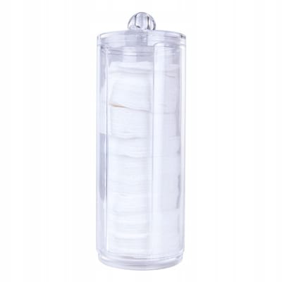 Ronde Katoenpads Organizer met Deksel - Transparant