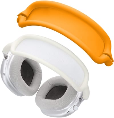 kwmobile band voor koptelefoon - geschikt voor AppleAirPods Max / AirPods Max 2 - Hoofdband cover van zacht siliconen materiaal - In oranje