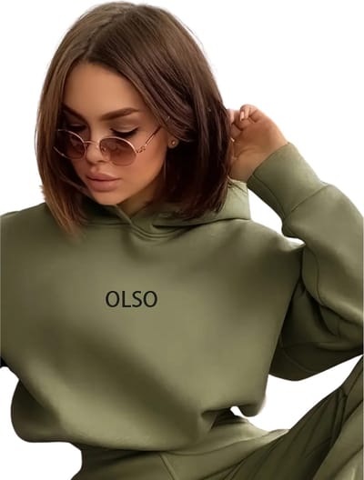 Livano Joggingpak Dames - Huispak - Trainingspak - Volwassenen - Capuchon - Jogging Pak - Joggingbroeken - Broek - Hoodie - Leger Groen - Maat M