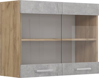 Vicco R-Line Glazen keukenkast – 80 cm Beton
