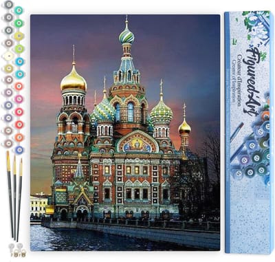 Figured'Art Schilderen op Nummer Volwassenen canvas Rusland - Handwerk acrylverf Kit DIY Compleet - 40x50cm zonder frame