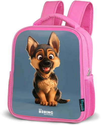 NoBoringSuitcases.com® - Rugzak roze - Schooltas meisjes - Portret van een herdershond puppy - Kinder rugtas meisje - Boekentas kind - Kinderrugzak voor school - Schoolrugzak