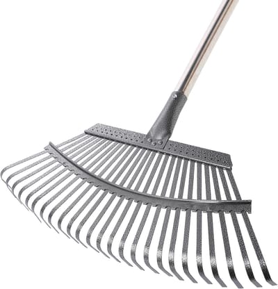 Tuinbladhark - Gras hark - Bladeren harken - Verstelbare harkkop - 19 inch breed
