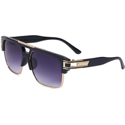 Nieuwe mode scharnier buitenzonnebril plat heren dames vierkant doos retro trend strand fietsbril uniseks black