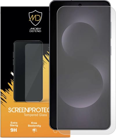 MobyDefend Screenprotector - Geschikt voor Samsung Galaxy S25 Edge - Case-Friendly Screensaver - Gehard Glas