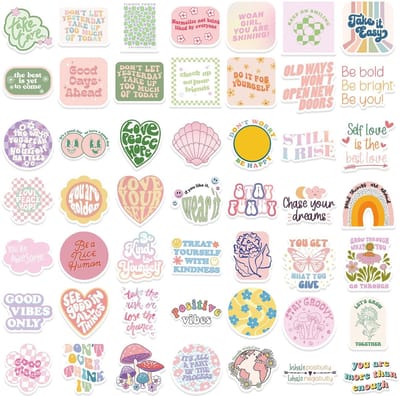Dailygoods- Pakketstickers 100 stuks - Deense Pastelstickers - Kleurrijk - Schattige Uiterstraling - Voor Tieners - Inspirerend Ontwerp - Stickers