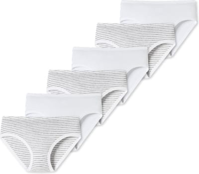 Schiesser Meisjes heupslips 6 pack Kids Girls fijnrib Cotton