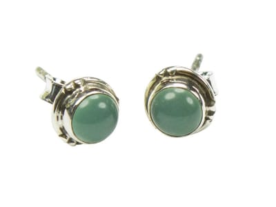 Zilveren knop oorbellen Chalcedoon 925 zilver