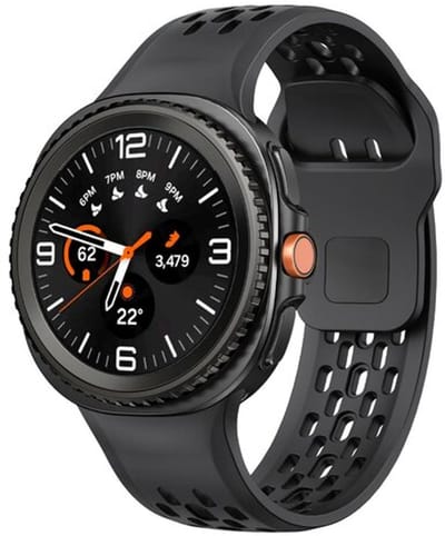 By Qubix - smartwatch bandje - Compatible Samsung bandje - Ultimate sport edition band - Zwart - Geschikt voor Samsung Galaxy Watch 9 (40/44mm) - Watch 8 (40/44mm) - Watch 8 Classic (46mm)