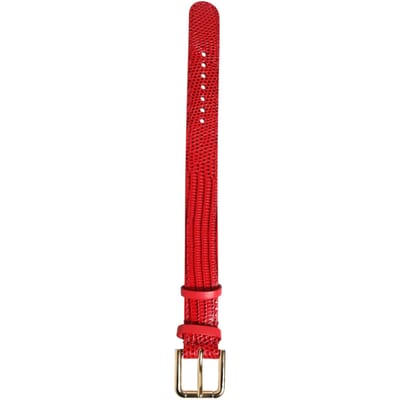 Rode Exotische Leren Armband met Gouden Metalen Gesp voor Dames
