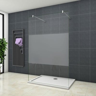 vrijstaande inloopdouche 90x200cm,douchewand, douchescherm,10mm midden gezandstraald veiligheidsglas met explosie bestendige folie,nano easyclean antikalk