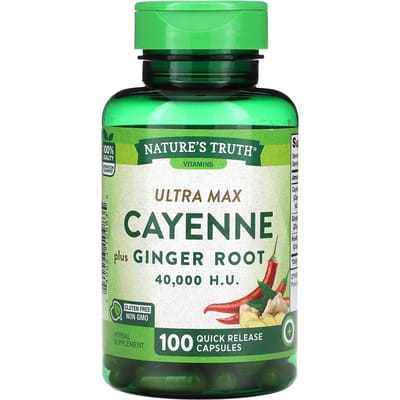 Nature'S Truth, Vitaminen, Ultra Max Cayenne Plus Gemberwortel, Snel oplosbare Capsules 100