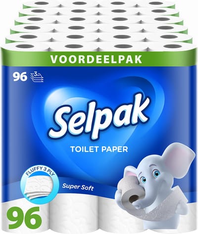 Selpak - Toiletpapier - 96 rollen - 3 lagen - 140 vellen per rol - super zacht