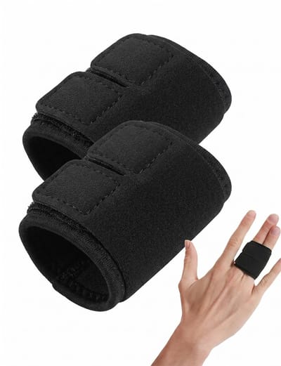 Ryoudavell - Verstelbare Vingerspalken - 2 Stuks - Verstelbaar - voor twee vingers - Vinger Brace - Vingerspalk - One Size - Ademende Vingerbrace voor Sport, basketbal, handbal - Vingerbeschermers - Vingerstabilisator - Zwart