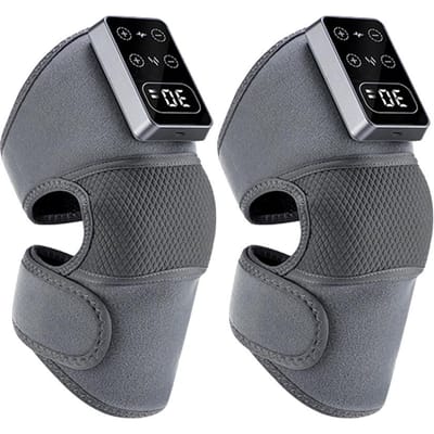 Oplaadbaar Verwarmd Plus Vibratie Knie Massageapparaat Elektrisch 5 Niveaus Knie Verwarmd Kussen Massage Ontspanning Knie Ondersteuning Brace