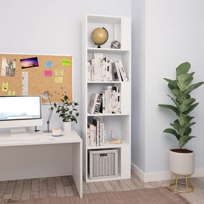 vidaXL - Boekenkast/kamerscherm - 45x24x159 - cm - bewerkt - hout - wit